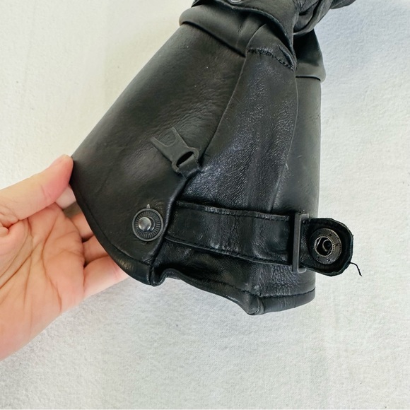 LEATHER THINSULATE Women’s Gauntlet Long Biker Moto Warm Gloves, Size L - Picture 5 of 7